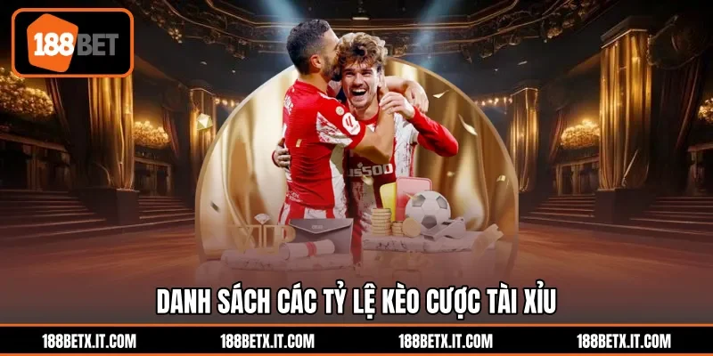 Danh sách các tỷ lệ kèo cược Tài Xỉu